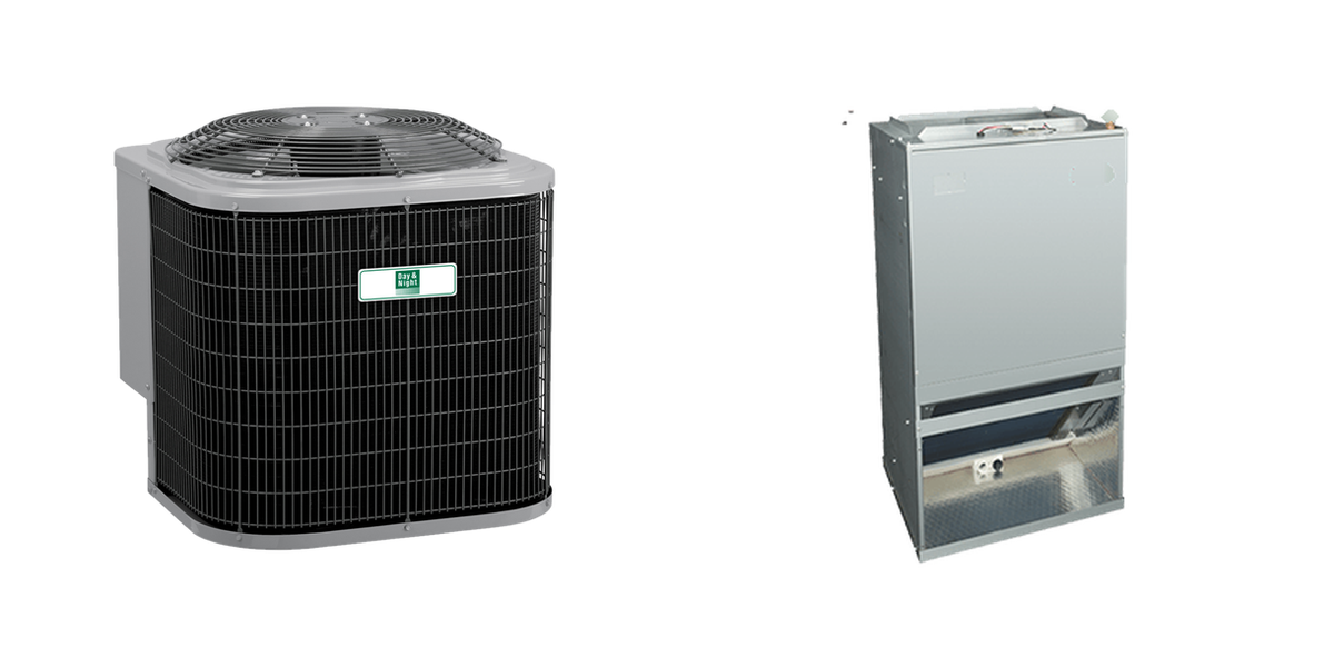 Day and Night 2 Ton AC System — Condenser + Single-Speed Front-Draw Air Handler