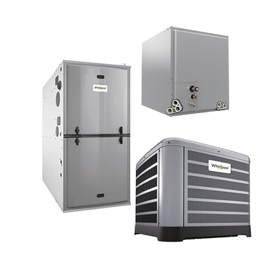 Whirlpool 2 Ton 13.4 SEER2 AC System — 70k BTU Two-Stage 96% Gas Furnace + Cased Coil (R-454B)